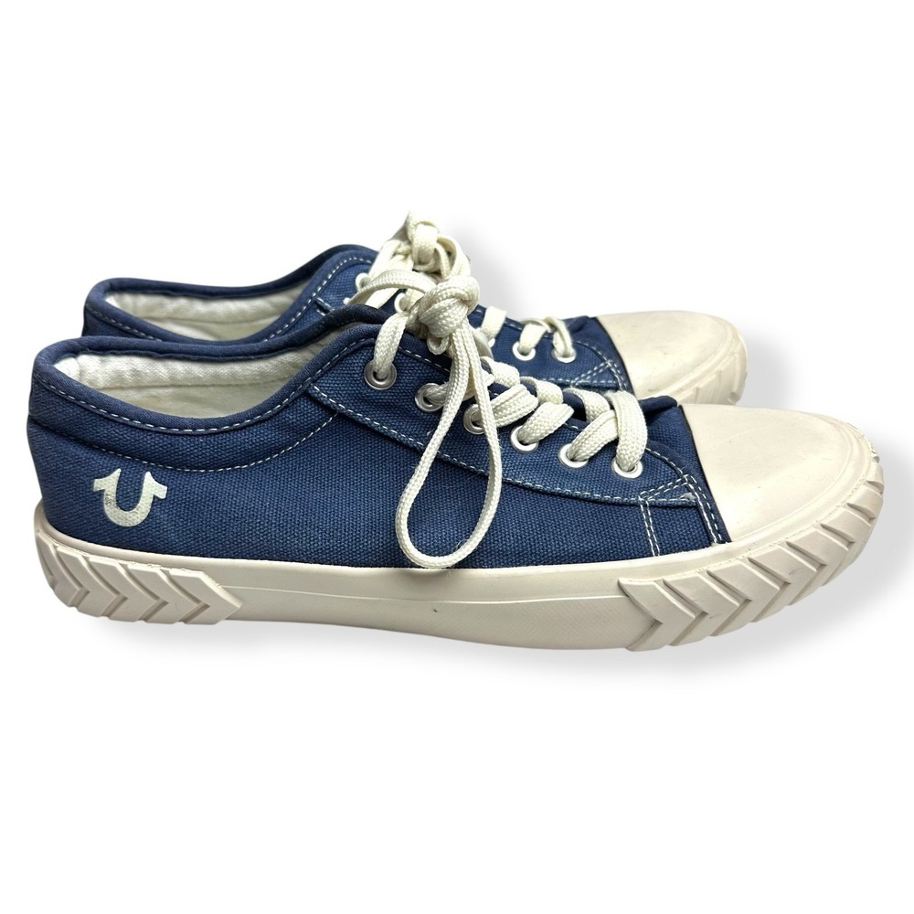 TRUE RELIGION Women's Jinny Blue Canvas Low Top Shoes Sneakers Size 7